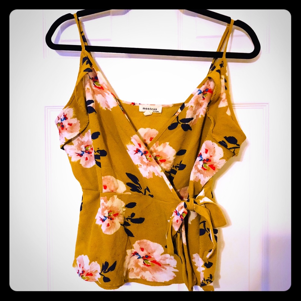 Monteau Cross Tie Strappy Blouse